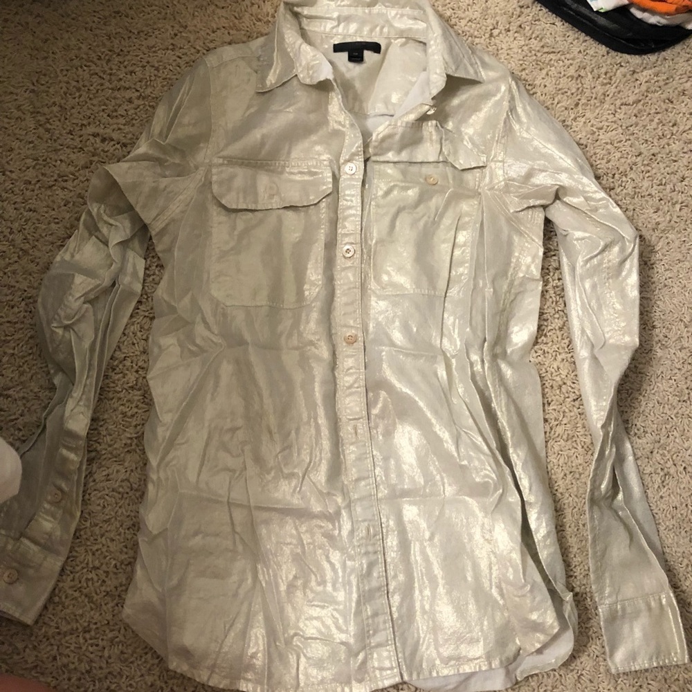 J Crew gold button down